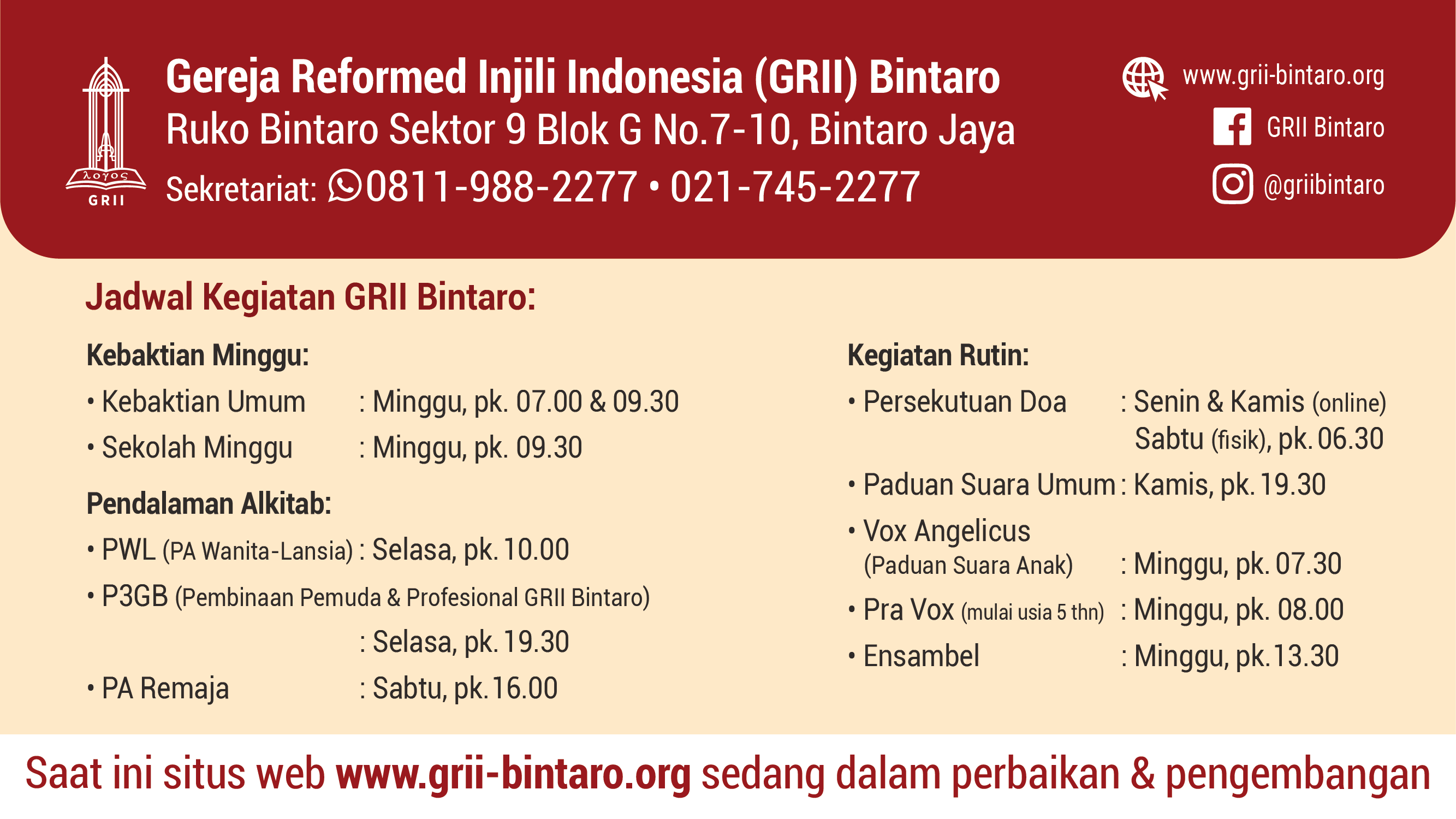 GRII Bintaro Website Under Maintenance